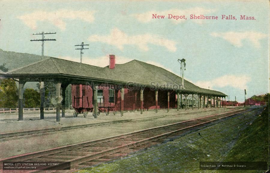 Postcard: New Depot, Shelburne Falls, Massachusetts